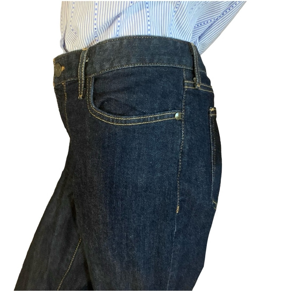EDDIE BAUER DARK WASH SLIGHTLY CURVY STRAIGHT LEG JEANS (10) - Picture 8 of 13